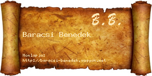 Baracsi Benedek névjegykártya