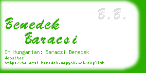 benedek baracsi business card